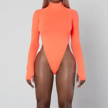 

2020 Spring Tight Bodysuit Women Long Sleeve Sexy Bodysuits Female Party Black Short Romper for Women Slim Bodysuits Ladies