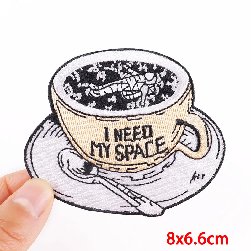 Prajna Alien Embroidered Patches On Clothes DIY Space UFO Applique Clothing Thermoadhesive Patches for Clothing Stickers Badges 