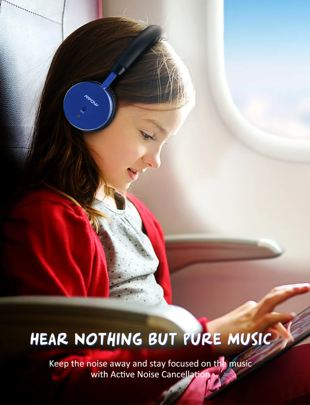 Mpow NCH1 Kids Headphone Bluetooth 5.0 Active Noise Cancelling Headphones Wireless Headset With Volume Limited For PC Cellphones (1)