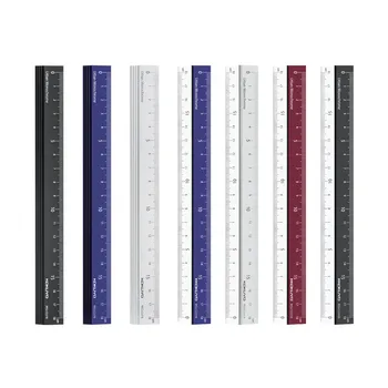 

18cm Multicolor Plastic Aluminum Ruler Multifunctional Measuring Rulers School Stationery Drawing Tool Office Supplies