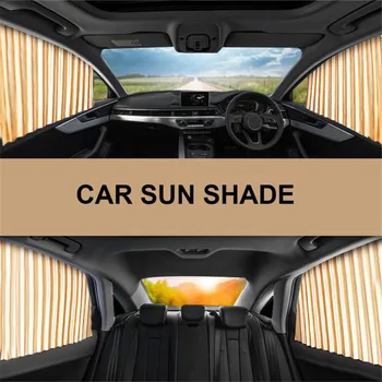 

1 Pair Car Sunshade Soft Sunshade Magnetic Car Curtain Car Front and Rear Sun Shade Automotive Interior Accessories