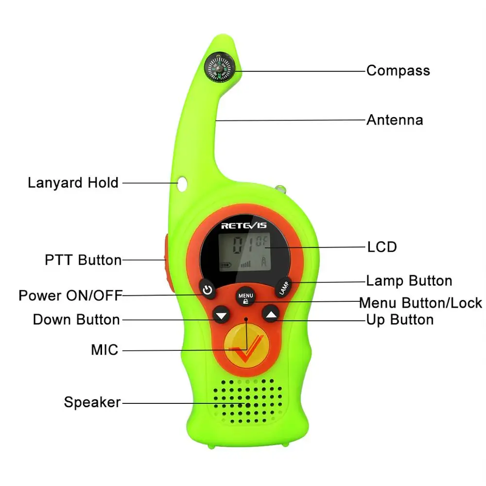 Retevis RT675 75 Two way Radio 2pcs FRS 0 5W PMR PMR446 kids WalkieTalkie Compass VOX 2