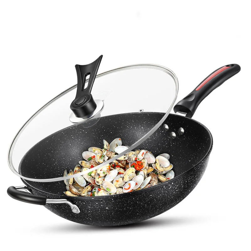 

Wok Nonstick Household Smoke-free Cooking Pot Maifan Stone Iron Pan Pan Gas Cooker Universal Non Stick Pan Kitchen Pots and Pans