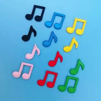 

10 Pcs/Lots Cute Embroidered Musical Note Cloth Stick-On Stickers Embroidery Stickers Bag Clothing Decoration Accessories