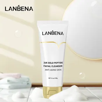 

LANBENA 24K Gold Peptide Facial Cleanser Gentle Cleansing Moisturizing Oil Control Whitening Refreshed Moisturized Elastic Care