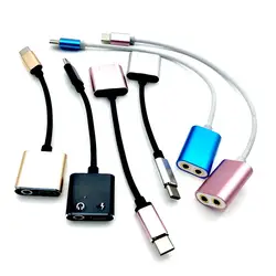 Кабель-Переходник USB C на 3,5 мм AUX Наушники Тип-C адаптер 2-в-1 Быстрая зарядка Тип C 3,5 мм для наушников USB C аудио разъём, кабель конвертер