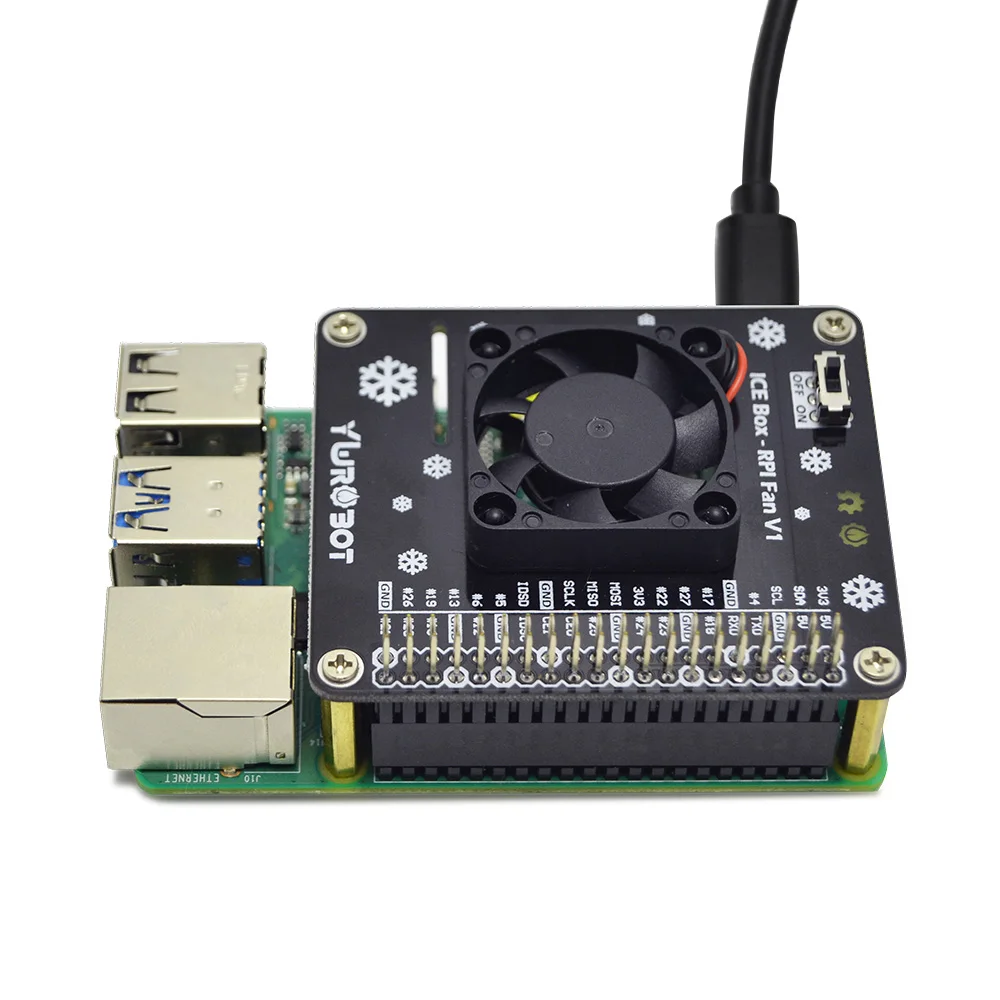 Raspberry Pi GPIO Вентилятор охлаждения плата расширения с светодиодный, совместимый для Raspberry Pi 4B/3B+/3B