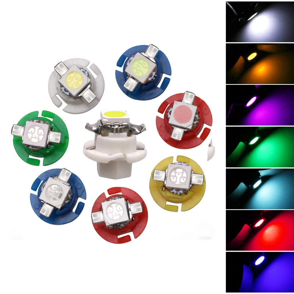 

1pcs T5 B8.4D 5050 Led Car Gauge Speedo Dash Bulb B8.4 LED Lamps Dashboard instrument Light DC 12V blue red green white yellow