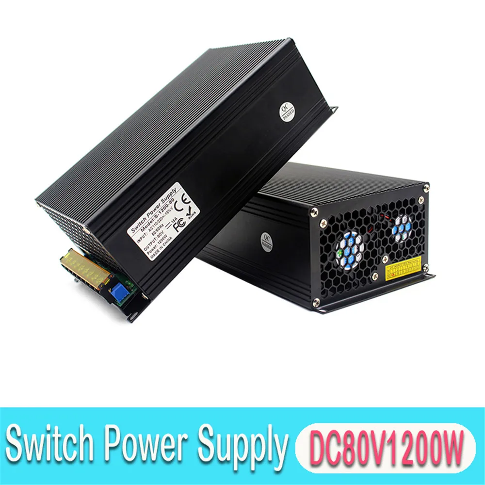 

Universal 80V DC Power Supply Switch 15A 1200W Transformer 110V 220V AC DC80V Power-Supply Unit for CNC Router Stepper Motor