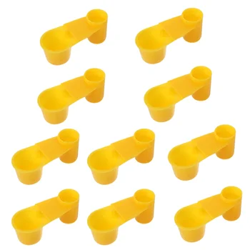 

10PCS Bird Water Dispenser Shallow Double Slot Coop Cup Dish Feeder Water Cup