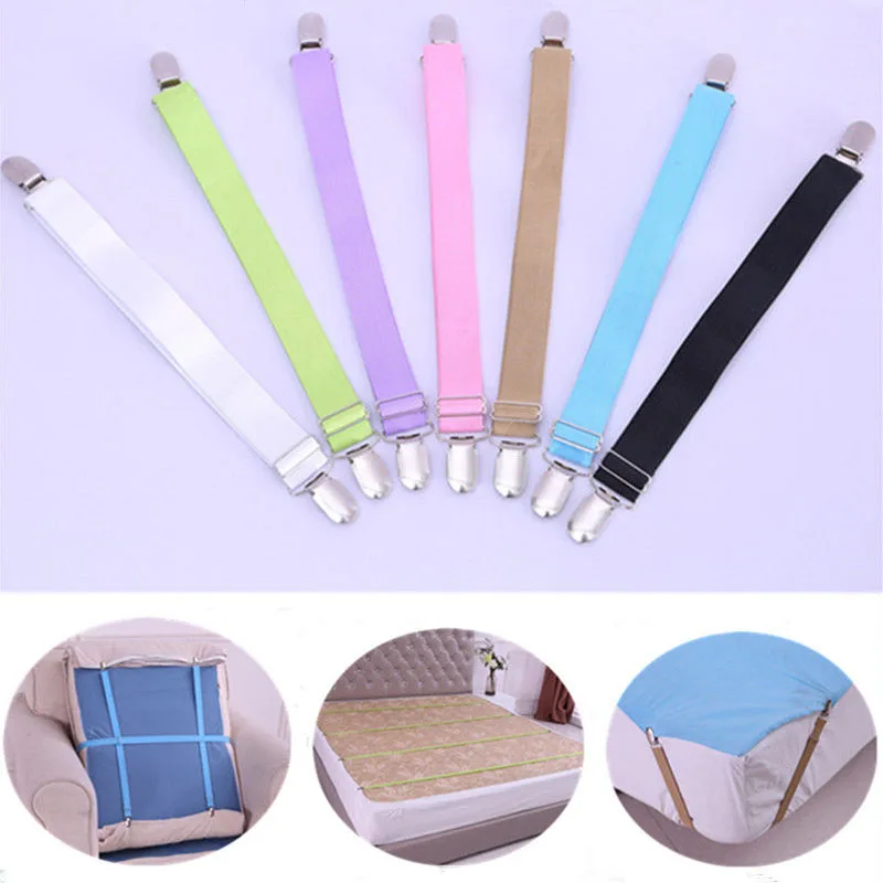 2Pcs Adjustable Elastic Bed Sheet Clip Bed Sheet Mattress Cover Blankets Home Grippers Clip Holder Fasteners Straps Grippers