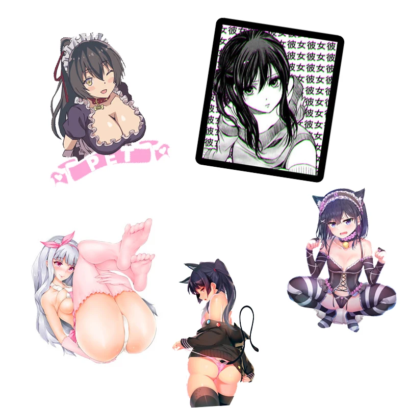 

1pcs Sexy Beauty Colorful Lovely Maid Anime Car Stickers Hot Girl Window Wiper Decals Rear Windshield Car-Styling