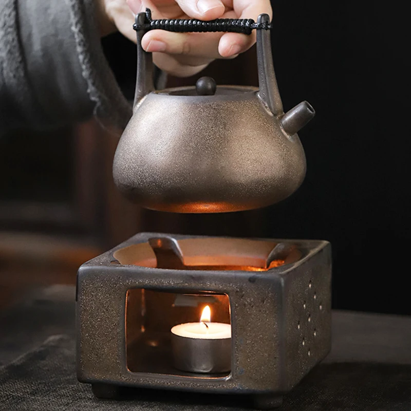 

Vintage Tea Stove Ceramic Pottery Warmer Japanese Teaware Accessories Teapot Base Holder Candle Heater Thermostat Crafts Decor