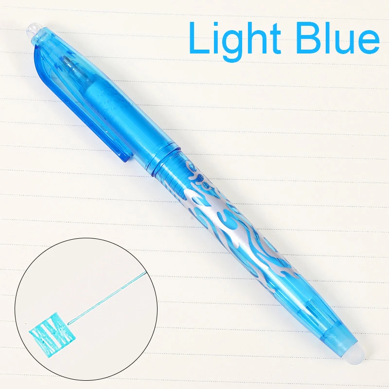 Light blue 8 цветов многоцветные стирающиеся ручки стержень моющаяся ручка милые 0,5 мм цвета гелевая ручка Kawaii письменные принадлежности для рисования канцелярские принадлежности - Цвет: Light blue