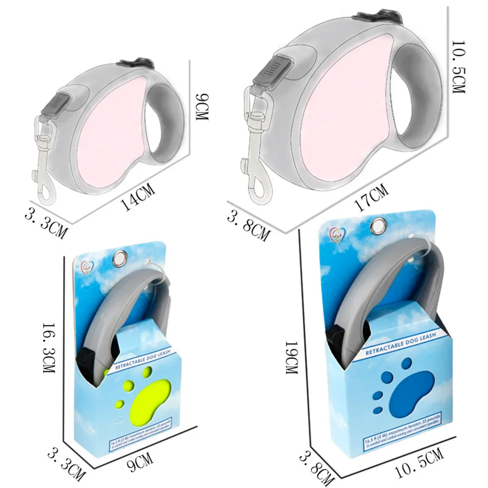 Автомобильный Выдвижной Поводок для собак 3 м, 5 м, Выдвижной Поводок для домашних животных, для прогулок, маленьких собак, кошек, прочный, не запутывающийся, для щенков, переносной поводок