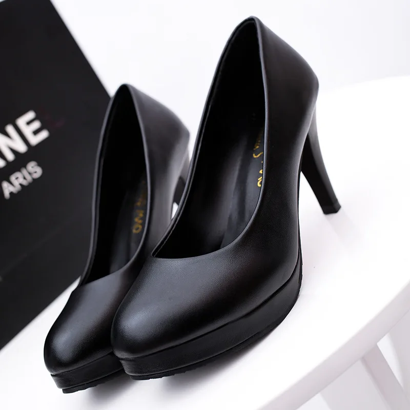 

Round head women's shoes 2019 new waterproof platform with high heels