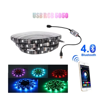 

USB LED strip light lamp 5V SMD 5050 Christmas Bluetooth desk Decor lamp tape Ribbon Ambilight For TV Background Lighting