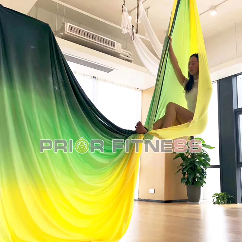 14 yards 12.8 meters aerial silk fabric 2022 medium stretch gradient colors yoga cloth acrobatic performance sling