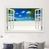 Blue Sea Sky Summer Nature picture Landscape Large Decal Vinyl Wallpaper 3D Window View Wall Sticker Room Decor PVC ► Photo 3/6