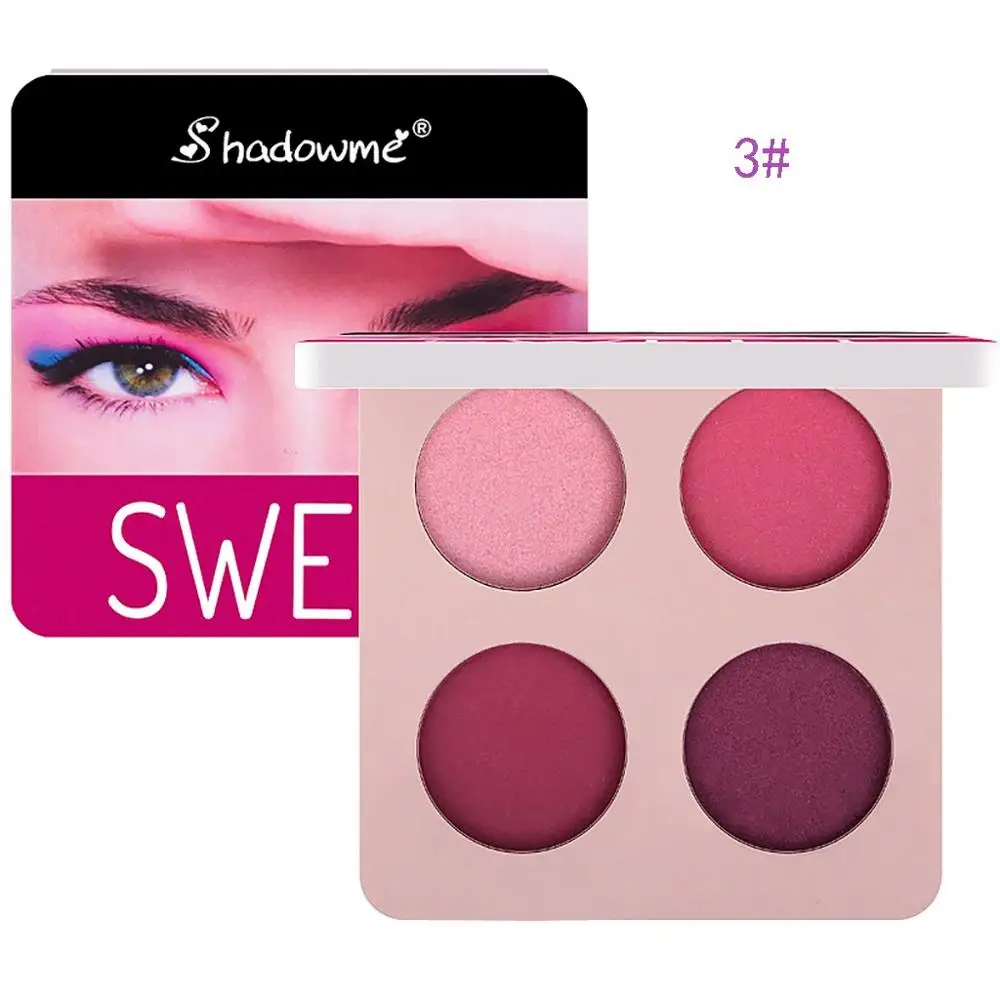 

New Dark Blue Wine Red Eyeshadow 4 Colors Waterproof Eye Shadow Makeup Metallic Luminous Makeup Shades Eyeshadow Pallete