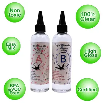 

1:1AB Epoxy resin 8 Ounce Quick Curing AB Resin 1:1 Kit Clear Hard Epoxy Resin Jewelry Making ToolDropship