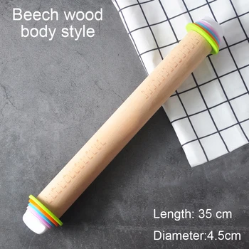 

Adjustable Thickness Rolling Sticks Food Grade Wood Cake Roller Cake Bakeware Tool-wooden rolling pin Baking & Pastry Tools