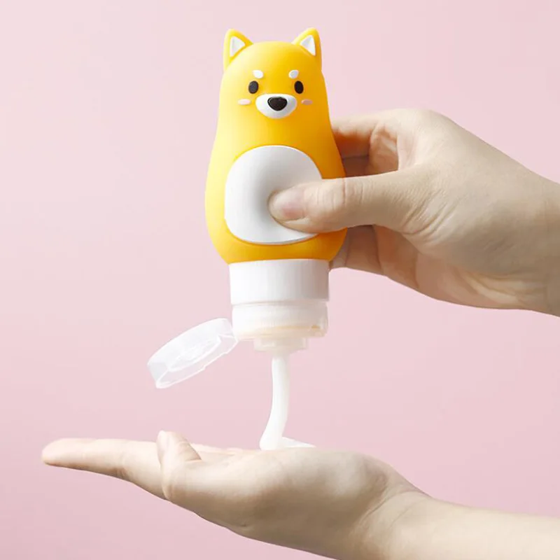 

Portable Cartoon Bear/Rabbit /Keji Dog Animal Silicone Travel Case Organizer Shampoo Shower Gel Lotion Storage Refillable Bottle