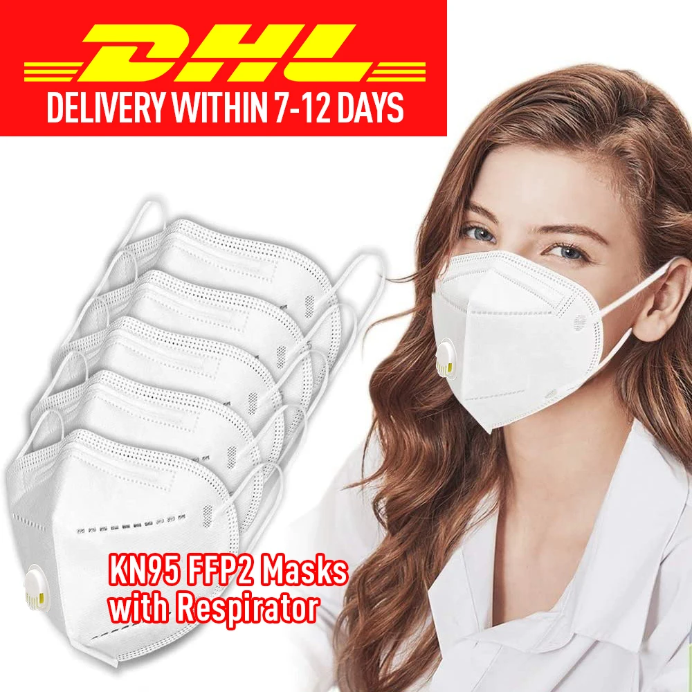 

DHL Shipping N95 Face Masks respirator 5-Ply FFP2 Dust Mask pm2.5 Anti-fog Haze Dustproof Reusable Anti-Pollution Face Masks