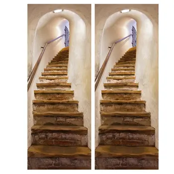 

Three-dimensional Staircase Stickers 3D Simulation Decorative Door Stickers Bedroom Living Room DIY Wallpaper