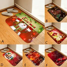 Коврик с рождественским дизайном кухонный дверной проем напольный коврик ванной напольный коврик с принтом 40x60 см мягкий детский спальный коврик нескользящий коврик Снеговик#45