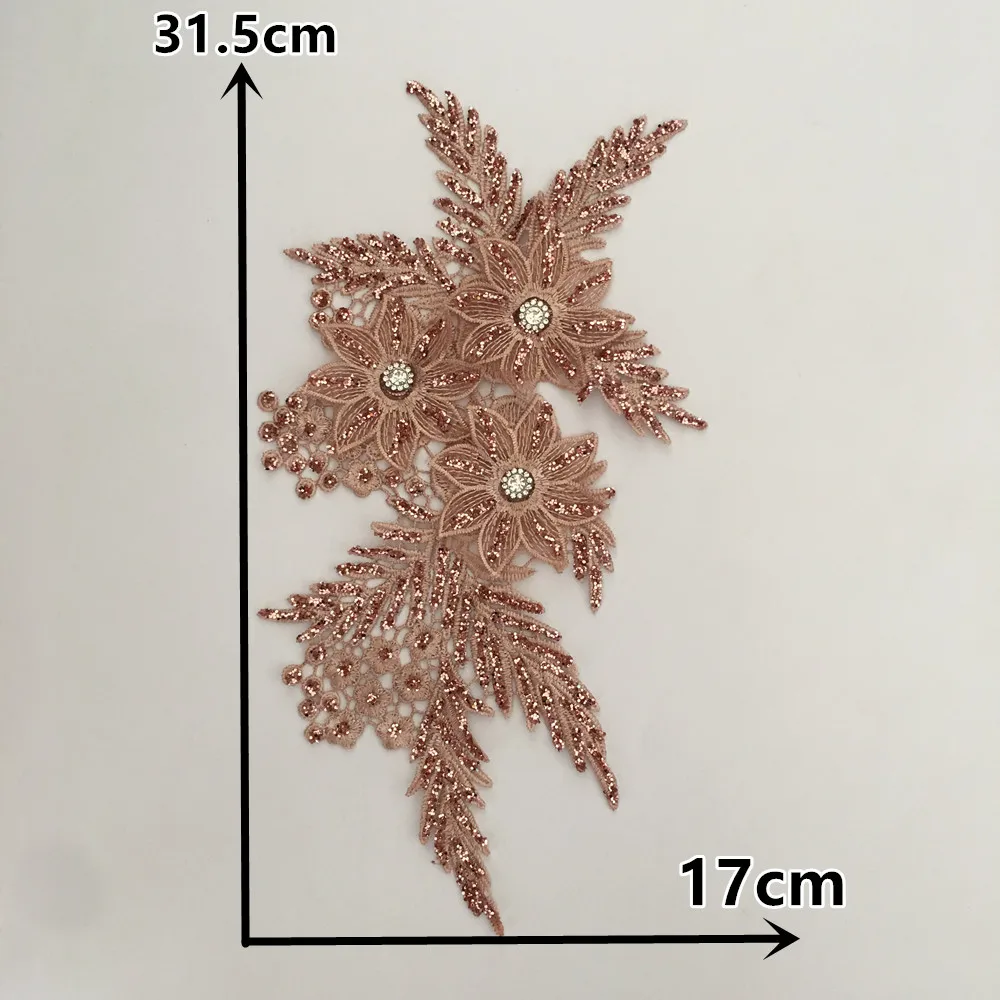 Lace Fabric Lace Garment Accessories Lace Sewing Supplies Lace Accessories Lace Sewing Accessories Clothing Craft Accessories 3D flower application Laces collar DIY Rhinestone Lace fabric Embroidery craft materials Dress Everything for sewing accessories