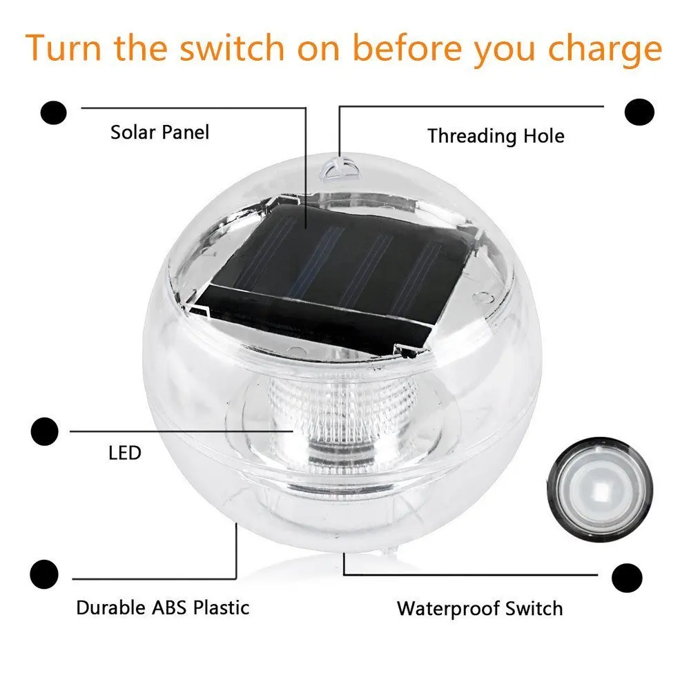 Solar Floating Light Color Changing LED Globe Water Drift  Night Light Garden Lansdscape Decorations Light for Swimming Pool