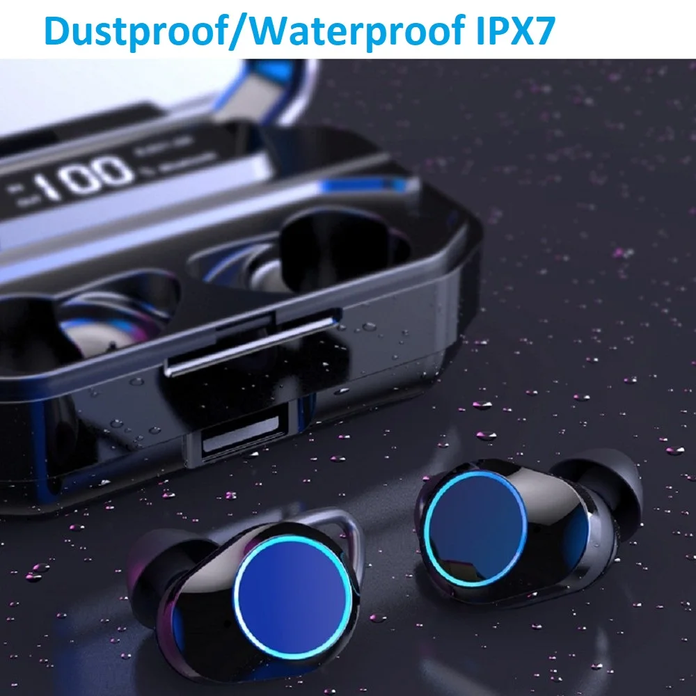 G02 TWS Bluetooth headset 5.0 true wireless dual in-ear Waterproof with digital display | Электроника