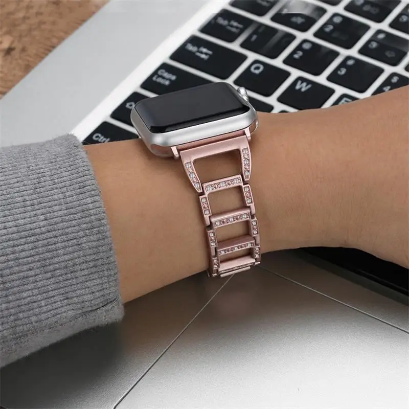 Алмазный ремешок для apple watch band 44 мм/38 мм apple watch 4/3/2/1 наручных часов iwatch, ремешок 42 мм/40 мм, сопутствующий браслет, браслет для наручных часов из нержавеющей стали