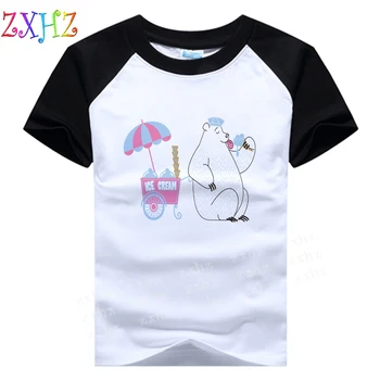 

New Shelves 2020 Tshirt Kids Boys And Girls Prints Design Tshirts Polar Bears Dance Kawaii Cute T-shirts children tee