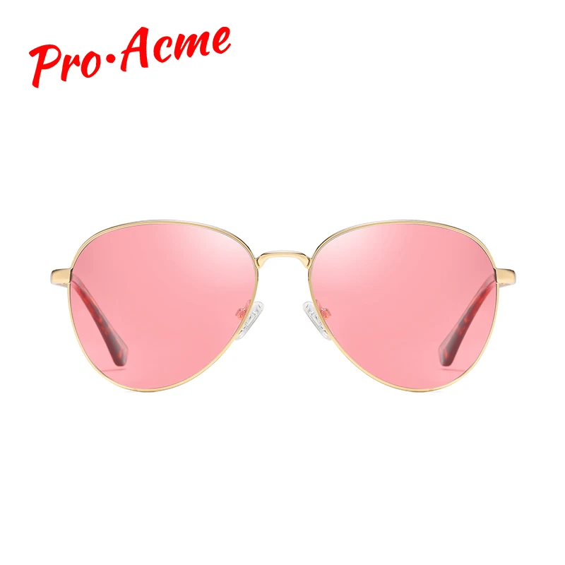 Pro Acme, кошачий глаз, солнцезащитные очки для женщин, Поляризованные, океанские, розовые линзы, модные женские солнцезащитные очки, металлическая оправа, Oculos de sol Feminino PA1278
