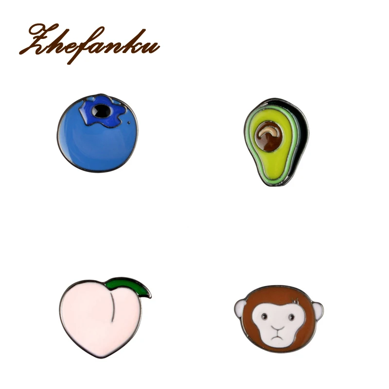 

Cartoon Animal & Plant Cute Monkey Peach Avocado Blueberry Metal Brooch Pins DIY Button Pin Denim Jacket Pin Badge Gift Jewelry