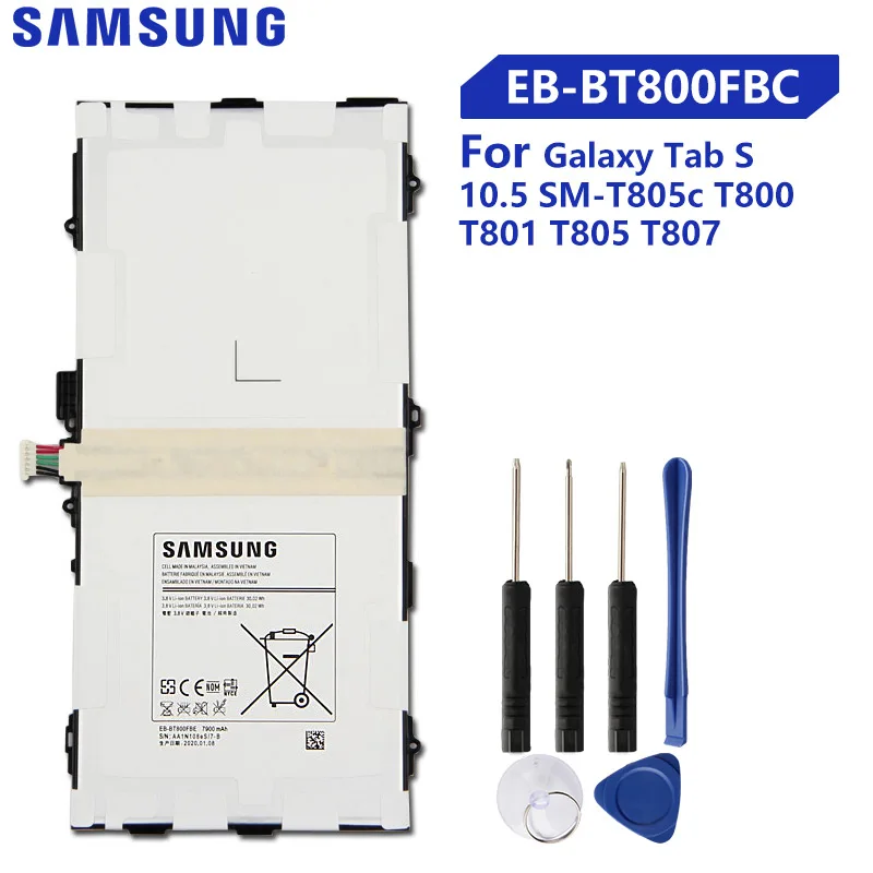 Оригинальная сменная батарея Samsung для Galaxy Tab S 10 5 дюйма Φ T800 T801 T805 T807|Аккумуляторы