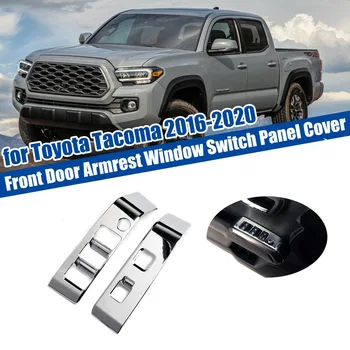 

Front Doors 2Pcs Chrome Interior Door Armrest Window Switch Panel Cover Trim for Toyota Tacoma 2016-2020
