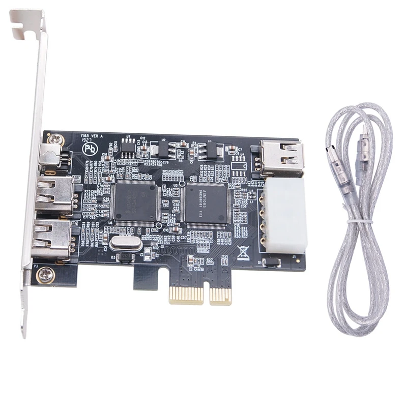 Карта-адаптер Firewire PCI-E 1x IEEE 1394A 4 порта (3 + 1) 1394 a PCIe с кабелем 6 на контакта для