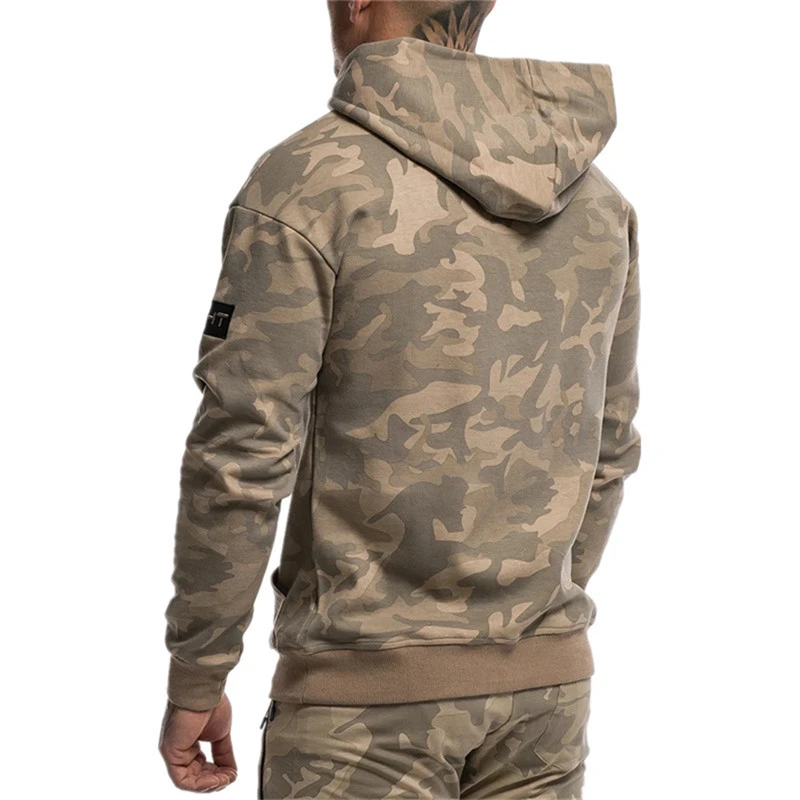  YEMEKE New Fitness Hoodies Men Autumn Fashion Brand Fashion camouflage Sportswear Sweatshirt Men's 