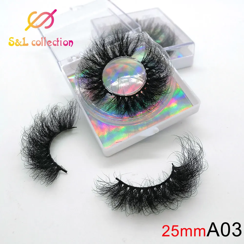 25mm Eyelashes Long 3D mink lashes long lasting mink eyelashes Big dramatic volumn eyelashes strip individual false eyelash