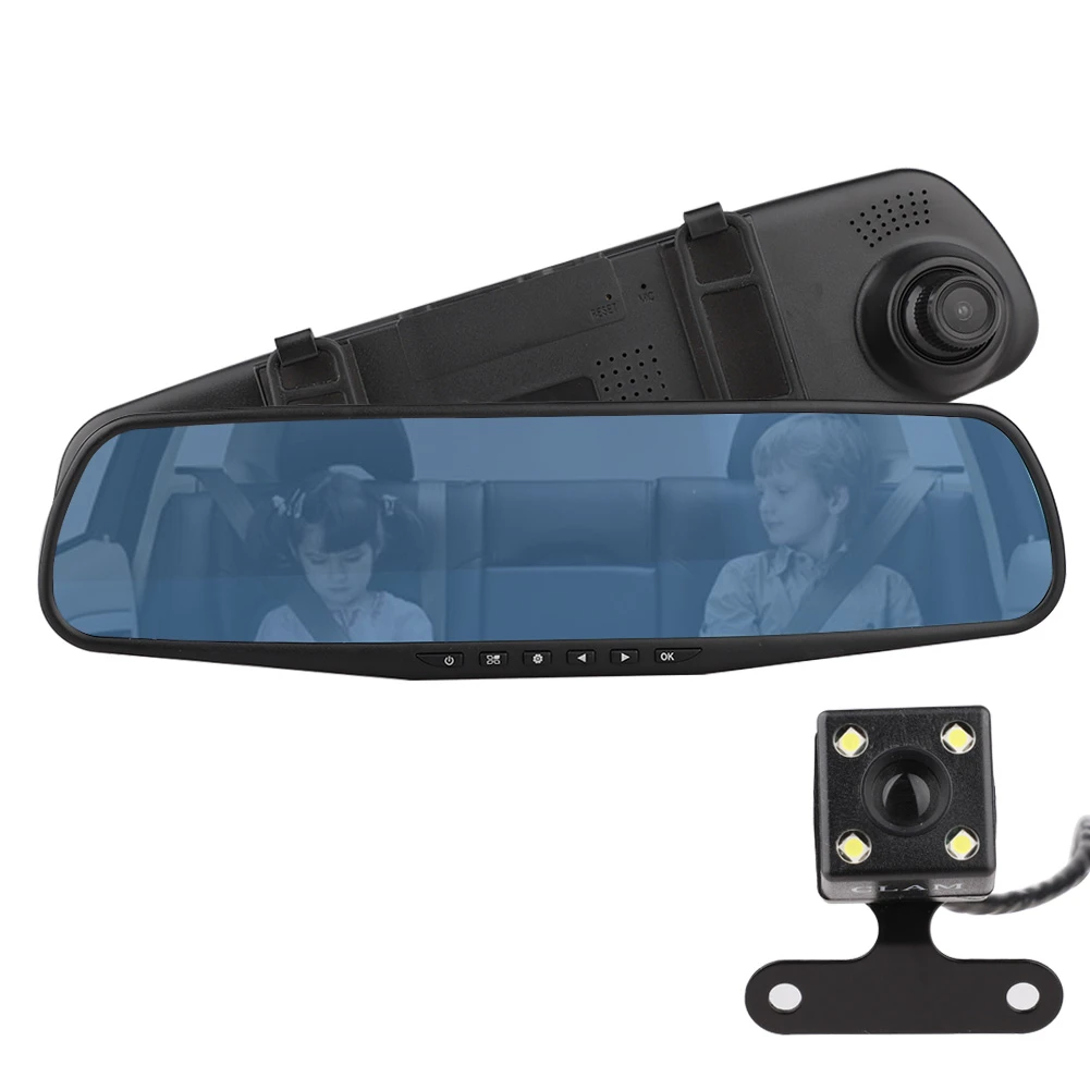 MAHAQI 1080P Full HD 4,3 ''ЖК-дисплей для транспорта, с двумя объективами приборной панели камера Автомобильный видеорегистратор автомобильный зеркало заднего вида Камера Горячая Sal