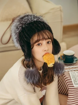 

Winter new style mink hat children's sweet cute hat Korean style fashion brand fur hat versatile hat easy for matching