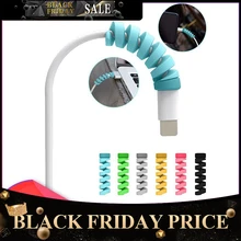 2019 2 pcs 케이블 수호자 실리콘 보빈 와인 더 와이어 코드 주최자 커버 애플 아이폰 usb 충전기 케이블 코드(China)