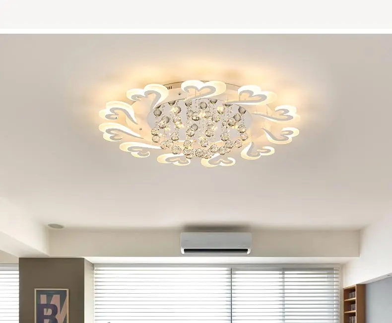 Хрустальная светодиодная люстра, современная лампа для гостиной, спальни, кухни, внутреннее освещение, домашний декор, светильник, светильники, белый металлический блеск