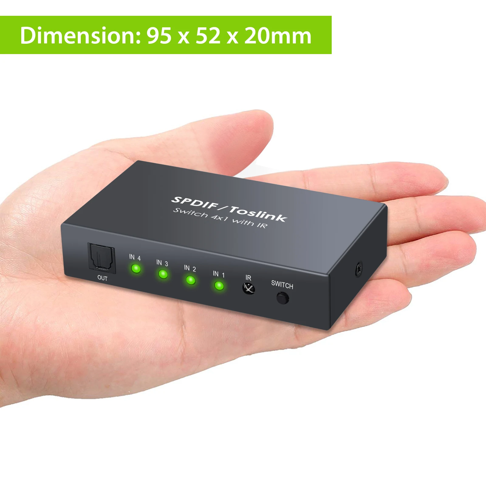 Цифровой оптический аудио коммутатор LiNKFOR 4x1 SPDIF Toslink с оптическим кабелем четыре