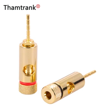 

100pcs/lot Banana Plug Wire Connector with 2MM Pin Gold Plated Screw Lock Solder Free 2MM Banana Connector 5 Pairs Red+Black