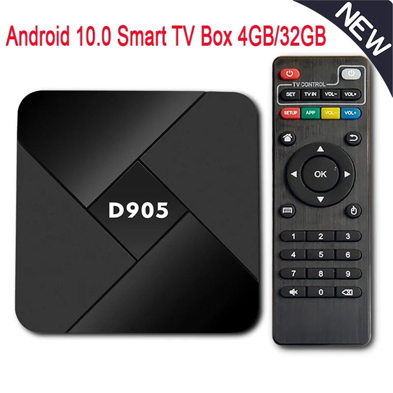 D905/d9pro Android 10.0 Tv Box 2.4g Wifi 4g+32g/8g+128g 4k 3d Tv