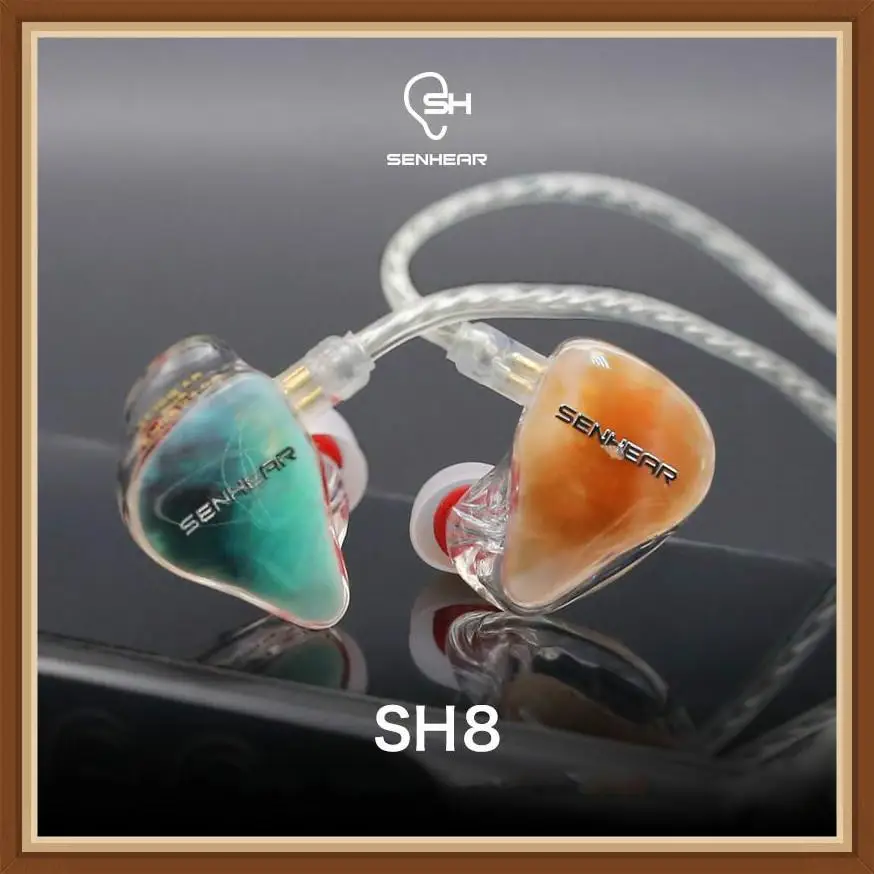 Senhear SH8 8BA 8 Balance Armature Customize IP4X 3D Monitor DJ Studio Hifi Music Audiophile Noise Canceling Earbuds Earphones